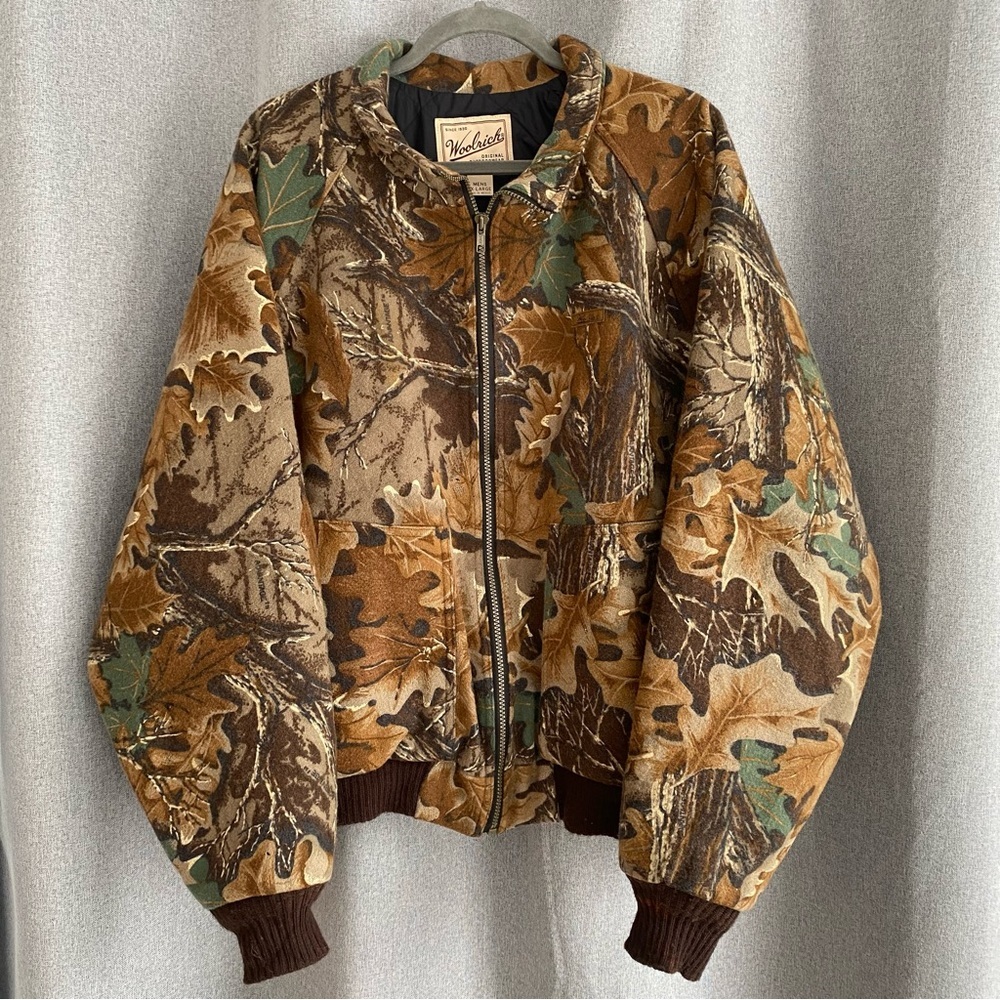 Vintage Men's Woolrich Camo Bomber Jacket 3XL